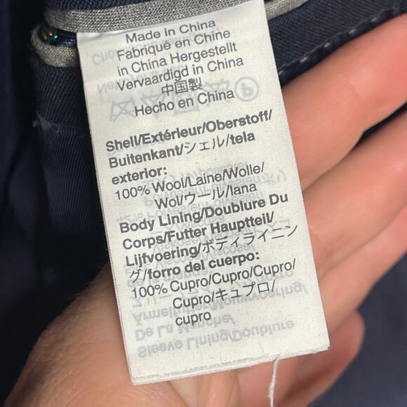 J.Crew Ludlow Slim-fit Navy Blue Loro Piana Wool suit jacket 28130 40R - Picture 6 of 8